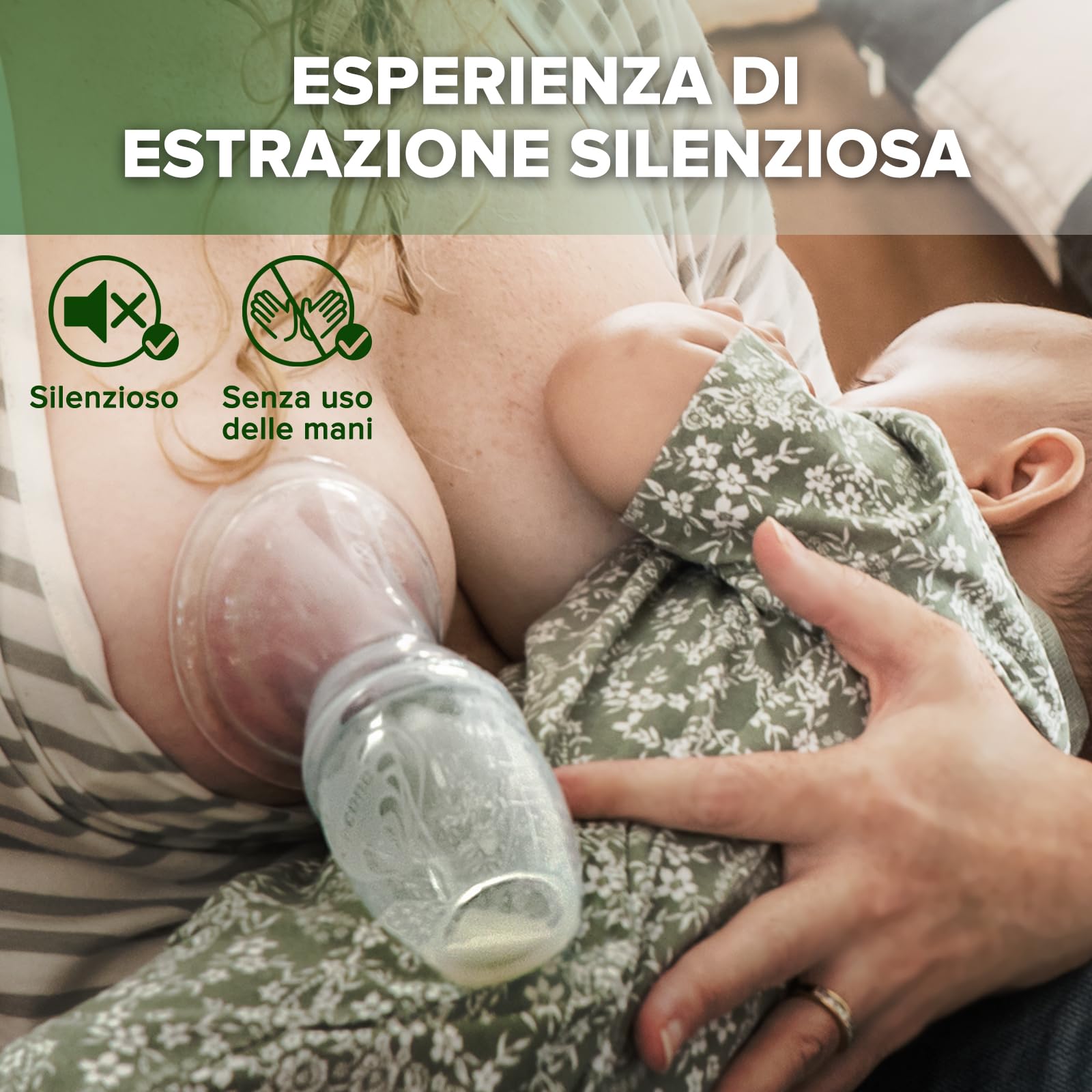 haakaa 100 ML Tiralatte Manuale, Trasparente Tiralatte in Silicone, Aspirazione Manuale per Risparmiare Latte, Sano e Innocuo