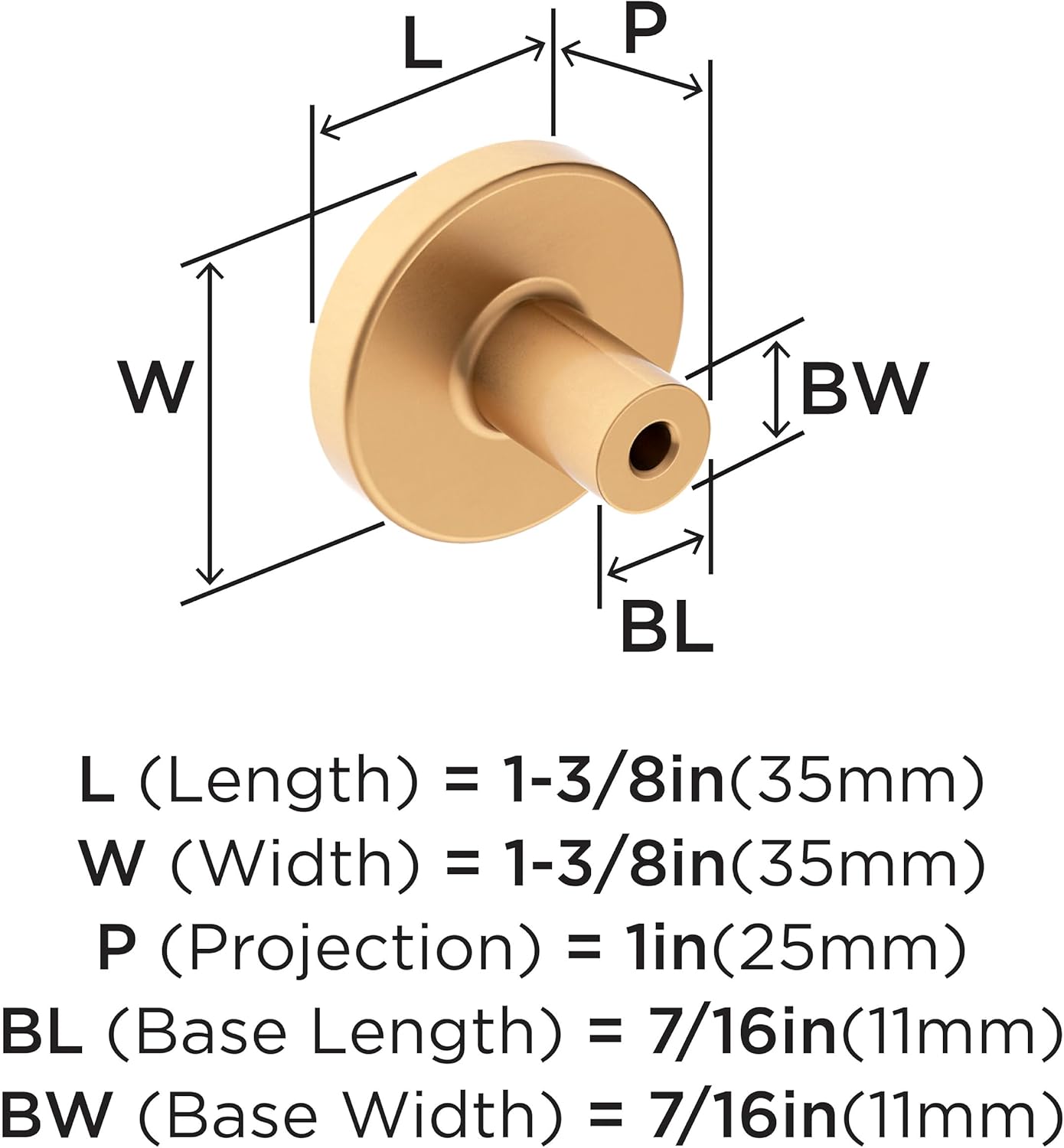 Amerock Versa 1-3/8 inch (35mm) Diameter Champagne Bronze Cabinet Knob - 10 Pack