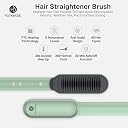 HomeBasic Hair Straightening Brush for Women, Ceramic Ionic Straightener Comb | 5 Heat Settings, 30-Second Fast Heating, Anti-Scald Safety | Corded with 360 Swivel Cord, Travel-Ready Styling gallery image