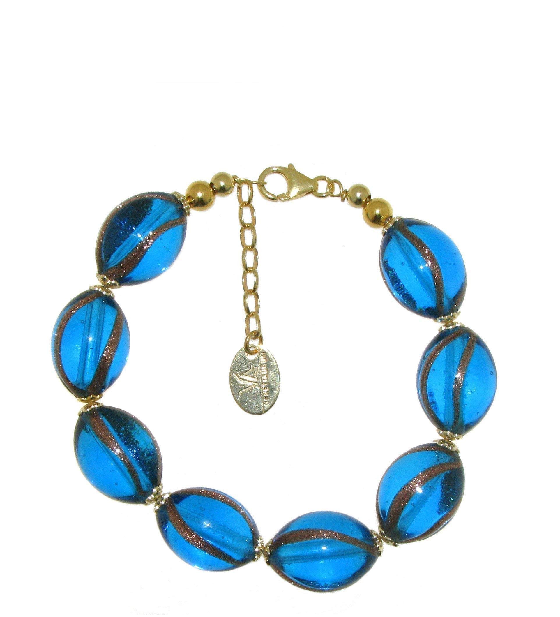 Venetiaurum - Bracciale per Donna Con Perle In Vetro Originale Di Murano E Argento 925 - Gioiello Made In Italy Certificato