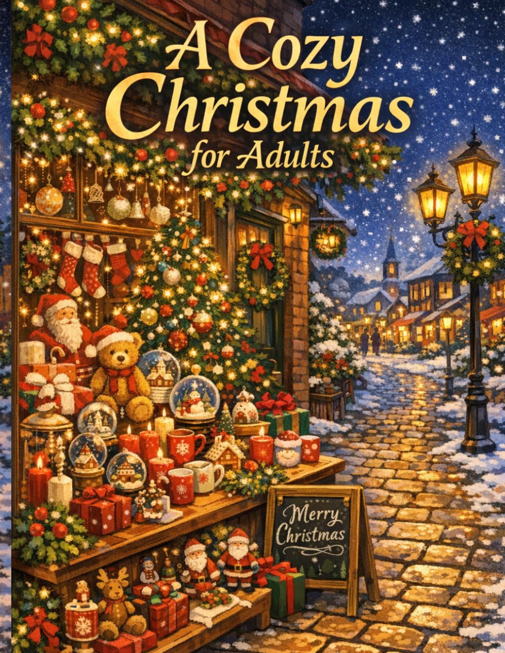 A Cozy Christmas Coloring Book for Adults: Relaxing Holiday Scenes and Charming Winter Streets
