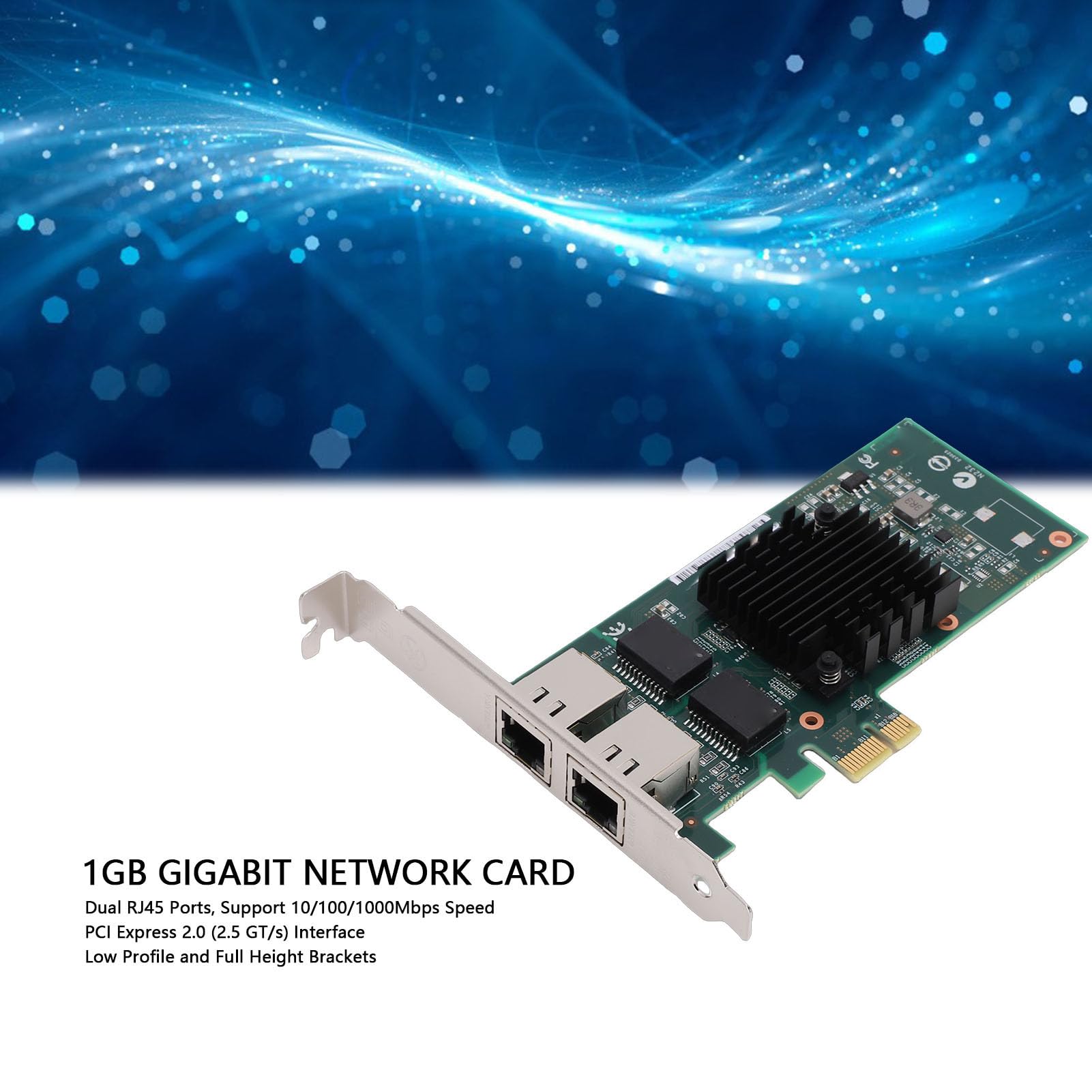 Cryfokt Scheda Di Rete Pcie Da 1 Gb, Adattatore Gigabit Ethernet Pci Express 2.0 X1 Con Doppia Porta Rj45 E Supporto Controller, Adattatore Di Rete Ethernet