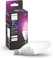 Philips Hue E12 Smart Candle LED Bulb, 40W Color-Changing Ambiance, 450 Lumens - Bluetooth, Alexa, Google, HomeKit Compatible