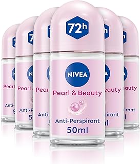 Pearl & Beauty Anti-Perspirant Deodorant Roll On (6 x 50ml), Roll On Deodorant for Women with 72H Sweat and Odour Protection, Women's Anti-Perspirant with Pearl Extracts (Pack of 6)
