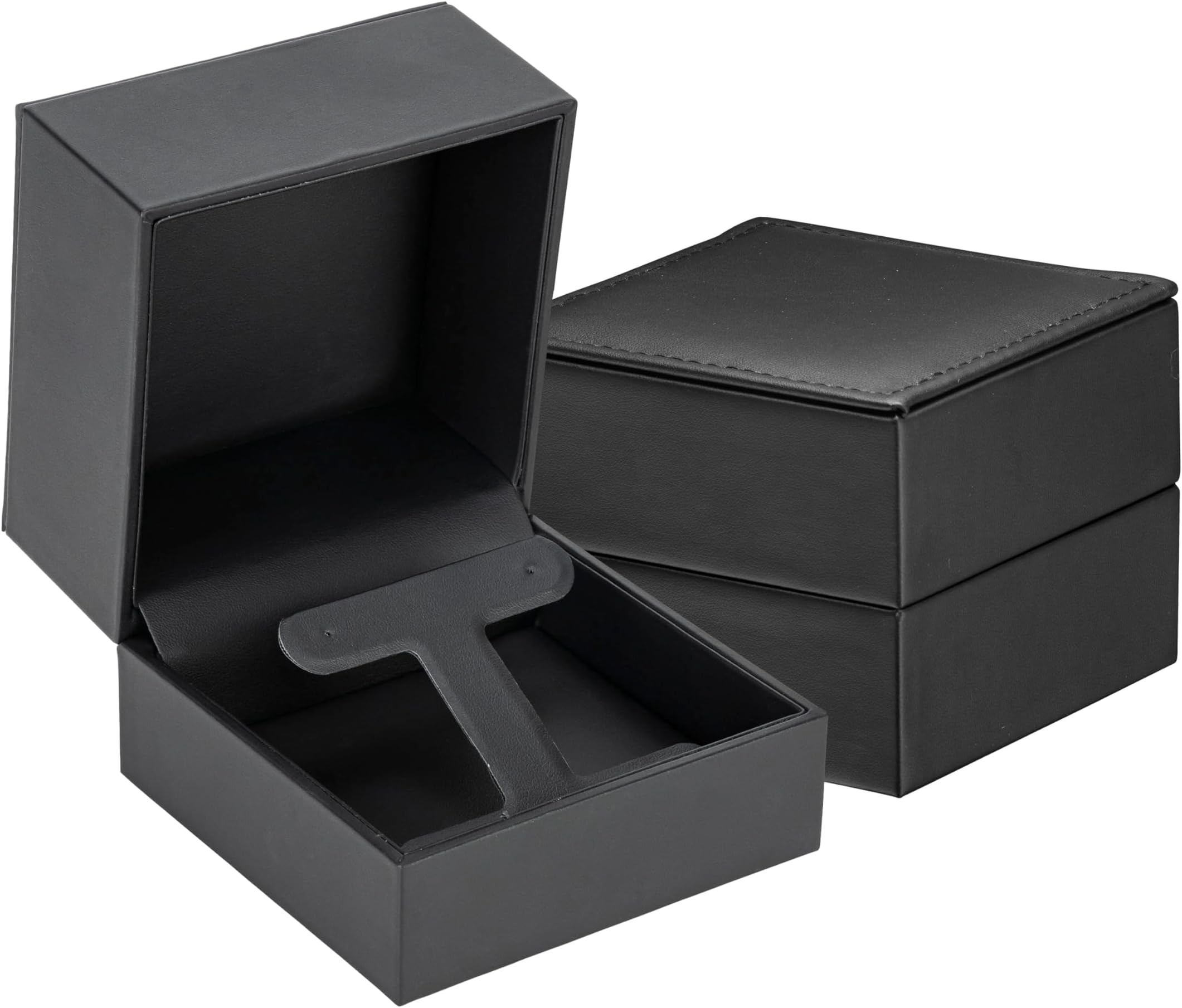 Allure - Leather Jewelry Box - Elegant Gift Box with Leather Interior - Opulent Collection- Large Earring Box - Black