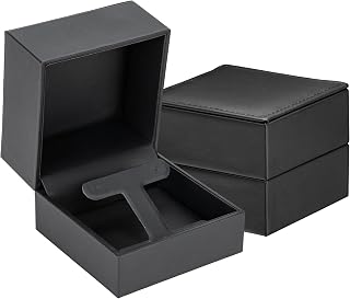 Allure - Leather Jewelry Box - Elegant Gift Box with Leather Interior - Opulent Collection- Large Earring Box - Black