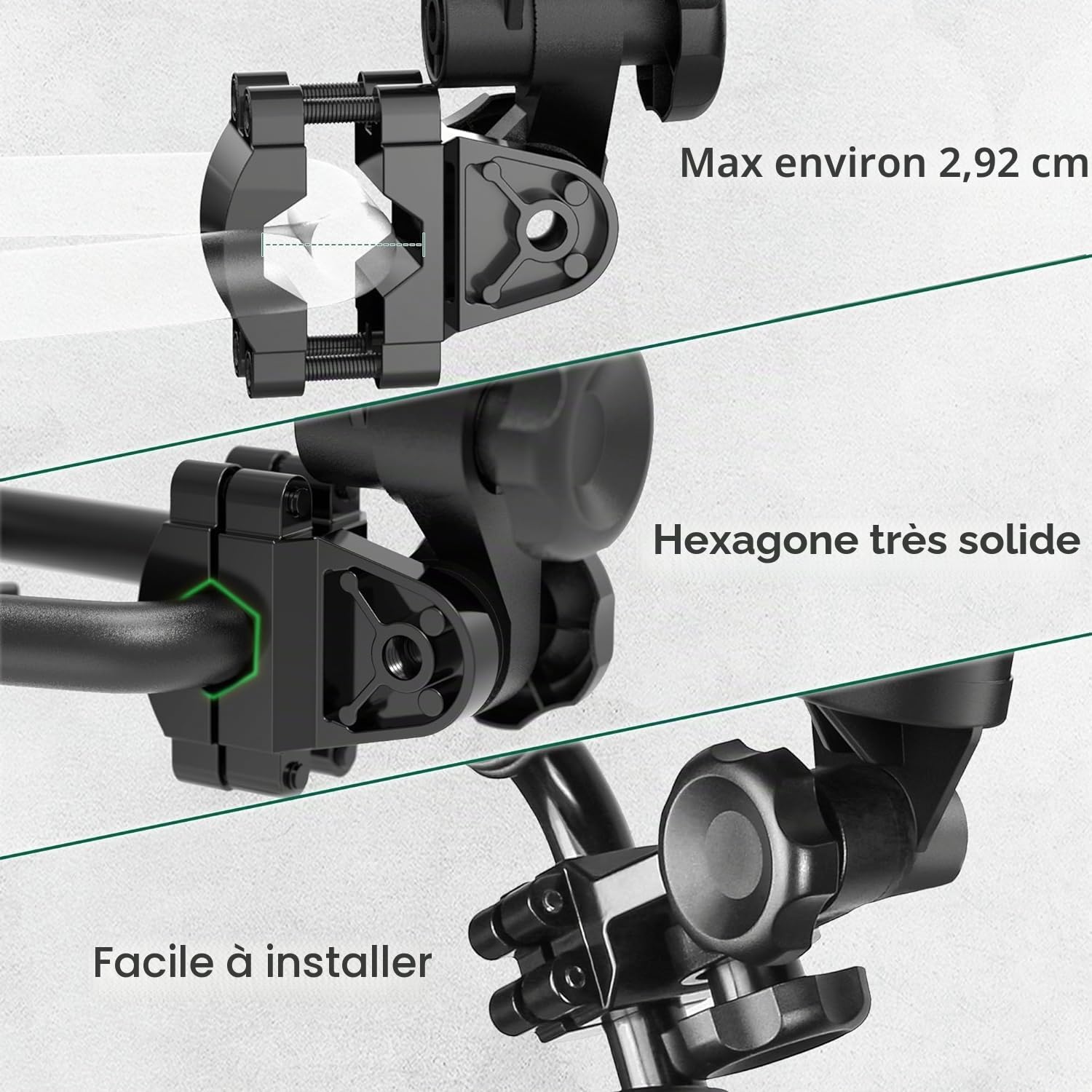 10L0L Support Universel de Parapluie de Golf pour Chariot, Stable et sûr, résistant au Vent sans se briser, adapté aux bicyclettes/Jouets/chaises roulantes（Old/amélioré Base hexagonale en Aluminium