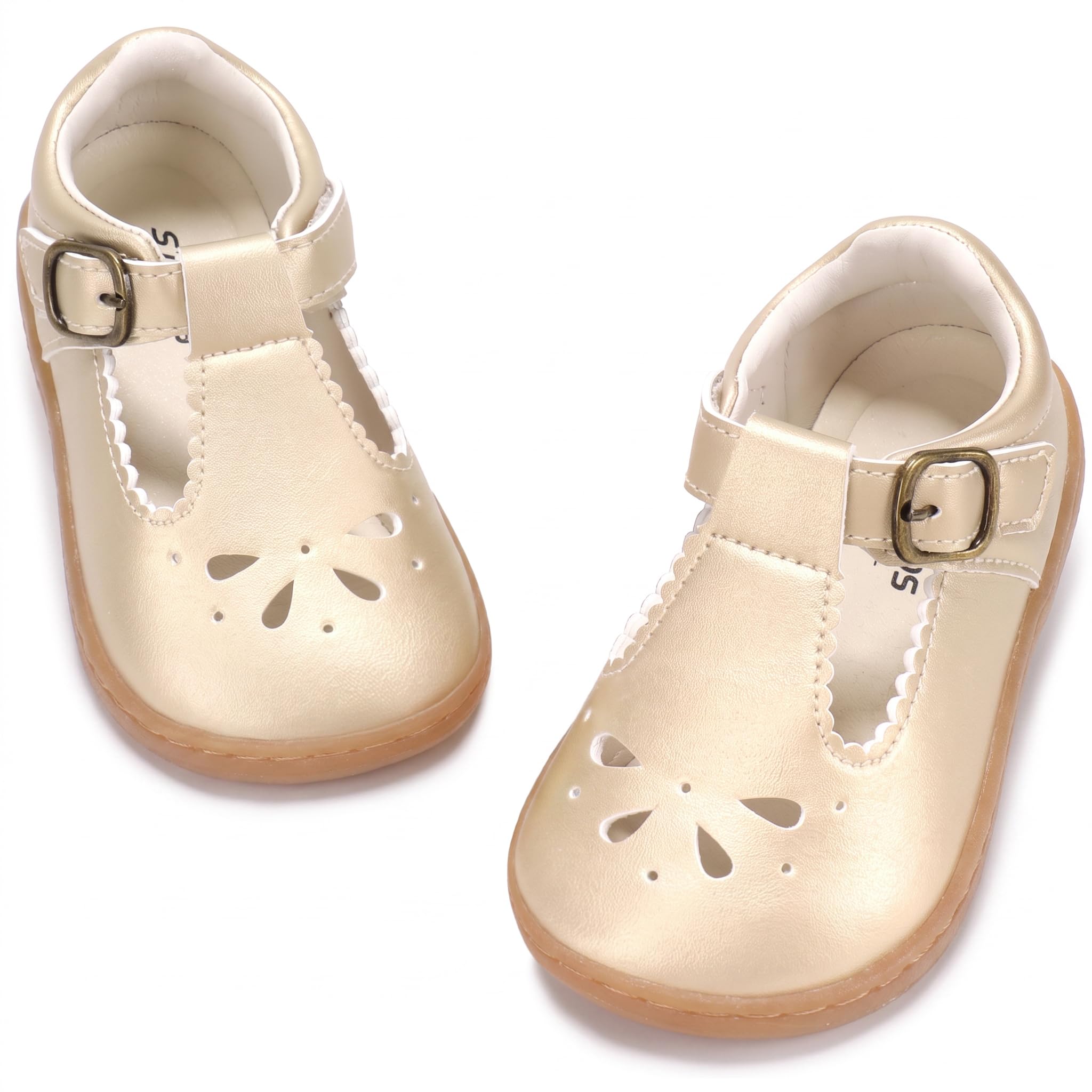 STQ KIDS Girls Wide Toe Box Mary Jane Dress Shoes