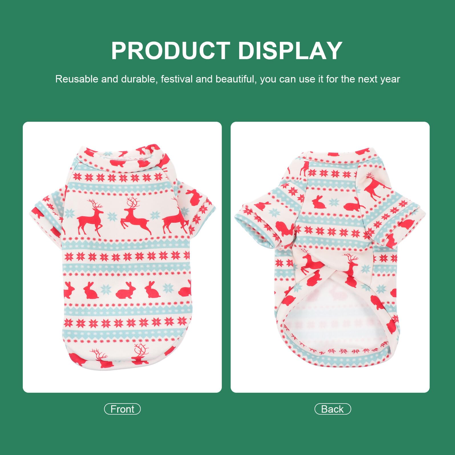 1pezzi Abbigliamento di Natale per Cani Abbigliamento per Animali Domestici con Stampa di Cucciolo di Alce Indumento Leggero e Comodo Accessorio per Fotografia di Cani