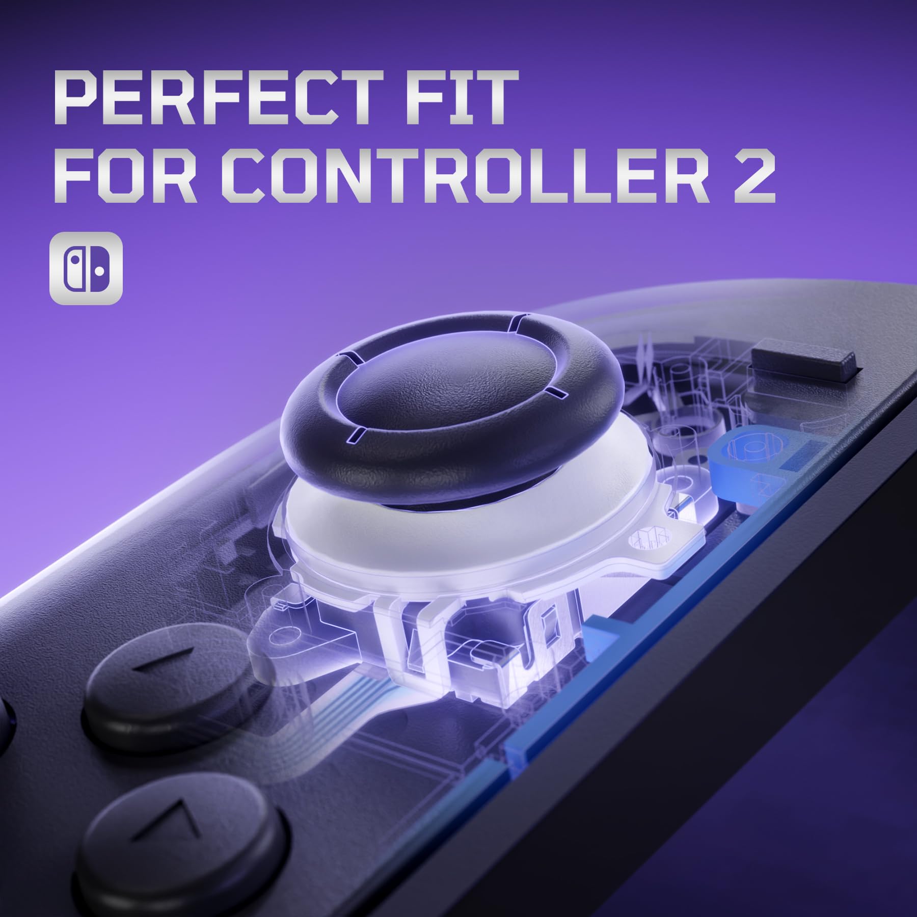 eXtremeRate Replacement 3D Joystick for Nintendo Switch 2 JoyCon, Controller Left Right Analog Stick Thumbsticks with Repair Tools for JoyCon 2, Multi-Colors - White — view 6