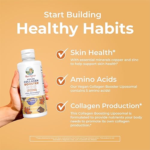 Miniatura 5 de Liposomal potenciador de colágeno | Sin azúcar | Refuerzo de colágeno líquido con vitamina C, vitamina E, zinc, cobre y sílice | Suplemento de apoyo