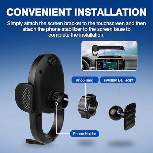 Vista 21 de Autorder Soporte de teléfono de coche para Ford Mustang Mach-E 2021-2025 2026, accesorios de soporte de teléfono con organizador de tablero