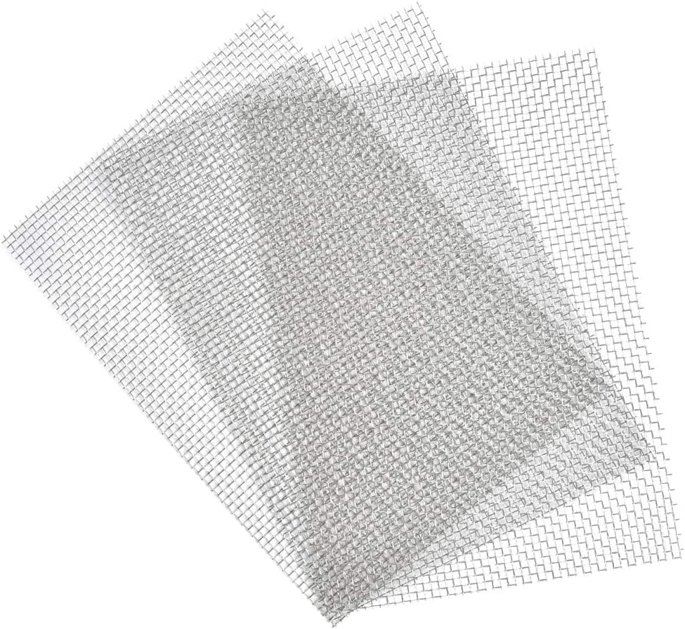 TIMESETL 3pcs 304 Stainless Steel Woven Wire 6 Mesh, A4 Rodent Proof Metal Mesh Sheet 3.53mm Hole Great For Airbricks - A4 (210 x 300mm)