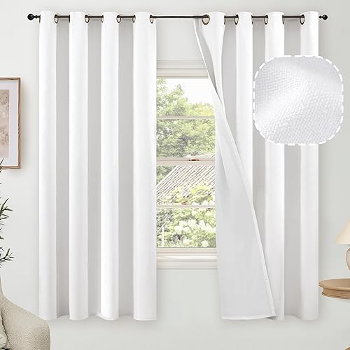Miniatura 178 de Cortinas opacas de lino de 40 pulgadas de largo para ventana corta de cafetería, cortinas de arpillera con aislamiento térmico, bloqueo de luz