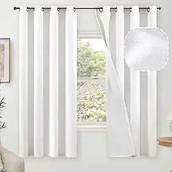 Cortinas blackout para quarto de 153 cm de comprimento, conjunto de 2 painéis, isolamento térmico, 100% blackout, privacidade, isolamento acústico, ilhós, cortinas de linho de casa de fazenda, para