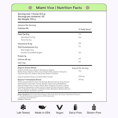 Miniatura 5 de Kiala Nutrition Super Greens - Polvo de superalimento en polvo, espirulina y verduras orgánicas que apoya la salud intestinal, deshincha para