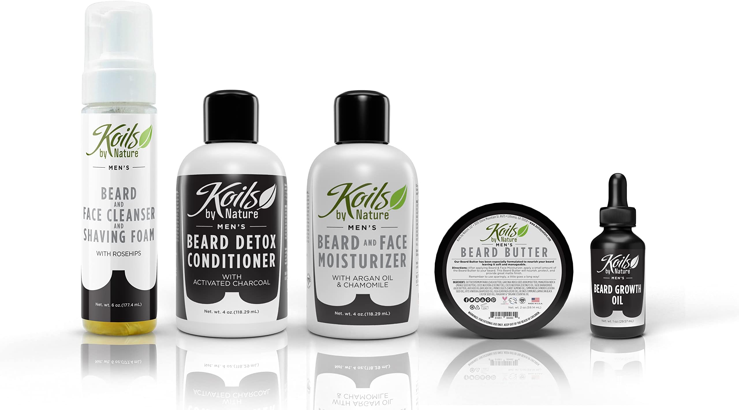 Koils by Nature Ultimate Beard Kit | 5 Products Included | All Natural - Cleanse, Detoxify, Moisturize, Soften, Protect