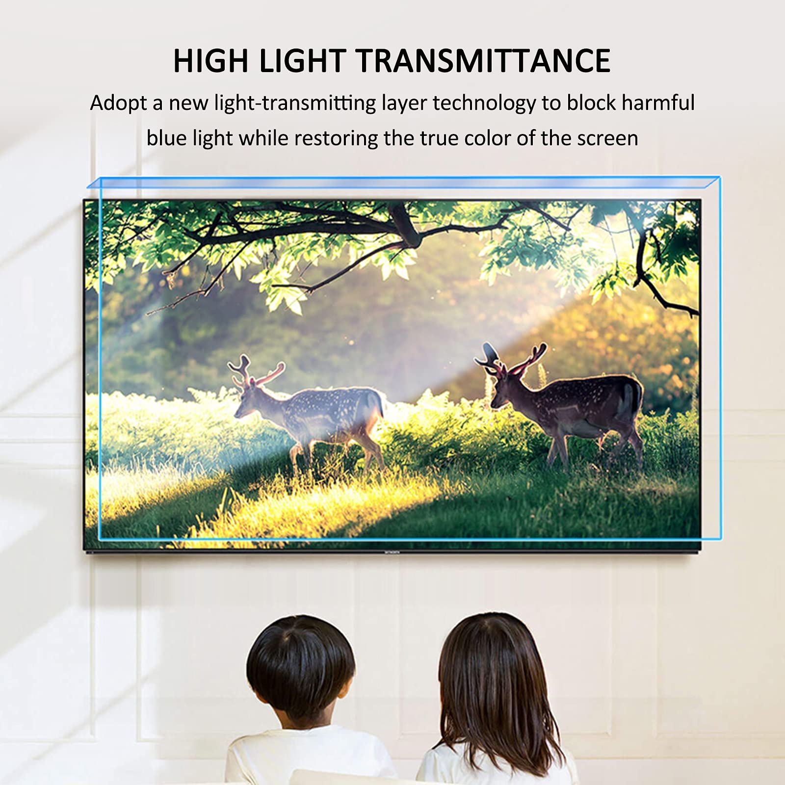 AIZYR Panel Protector De TV Colgante Anti-Aplastamiento - Filtro De TV Acrílico A Prueba De Explosiones Película Protectora De Pantalla De TV De 32-55 Pulgadas para Proteger La Vista,40in 920×530mm