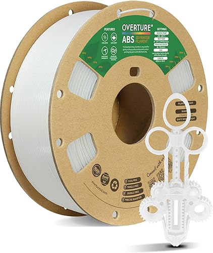 Miniatura 20 de Overture Filamento ABS de .06 pulgadas con superficie de construcción de 7.87 pulgadas, Consumibles de impresora 3D Carrete de 2.2 libras, precisión