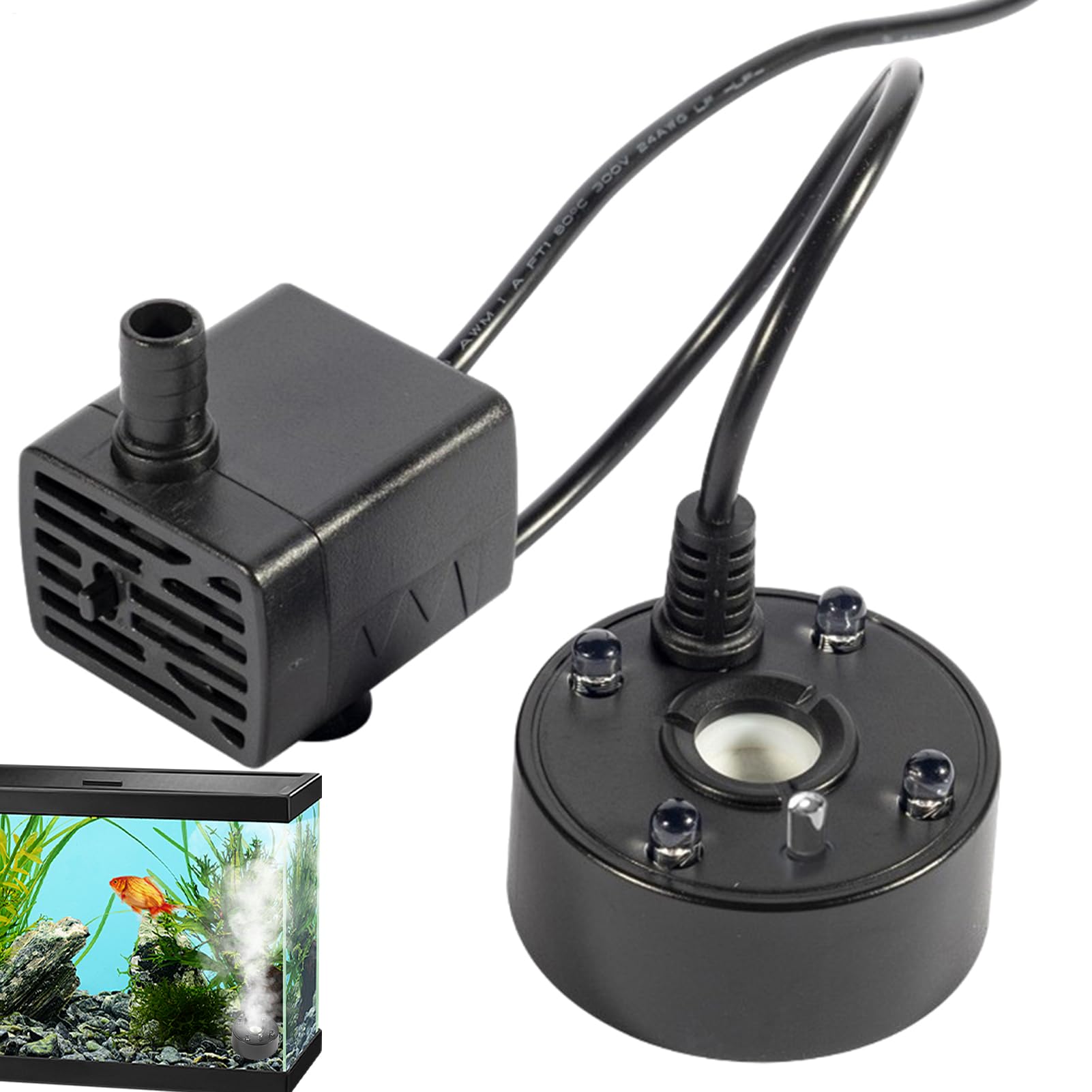 Ultrasonic Mist Maker, Aquarium Mist Maker, LB Mister Atomizer Fog Fog - Ultrasonic Sprayer Pond Sprayer, Fog Mist with LED Light, Pond Air Humidifier Mist Machine