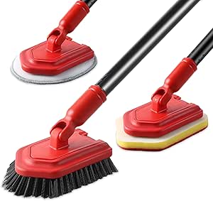 Mitclear 3 in 1 Bathroom Tile Cleaner Shower Cleaning Brush with ...