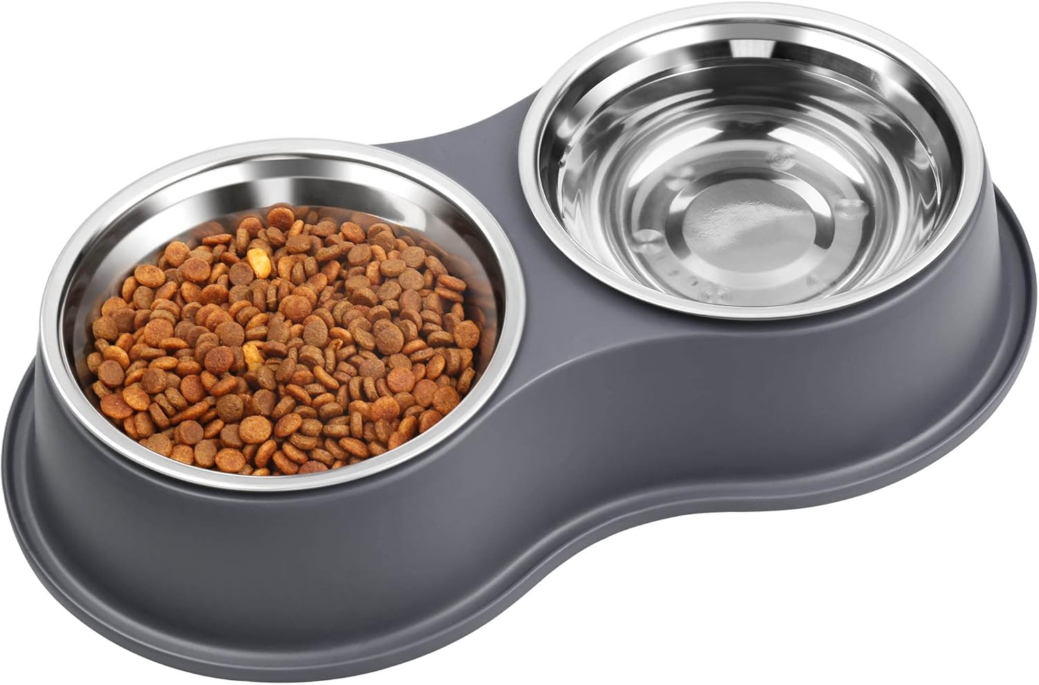 Dog Bowl Double Dog Cat Bowl Premium Stainless Steel Water and Food Raised Bowls, Pet Feeder Bowls Set with Non-Slip Resin Station for Small Medium Dogs Cats : Pet Supplies
