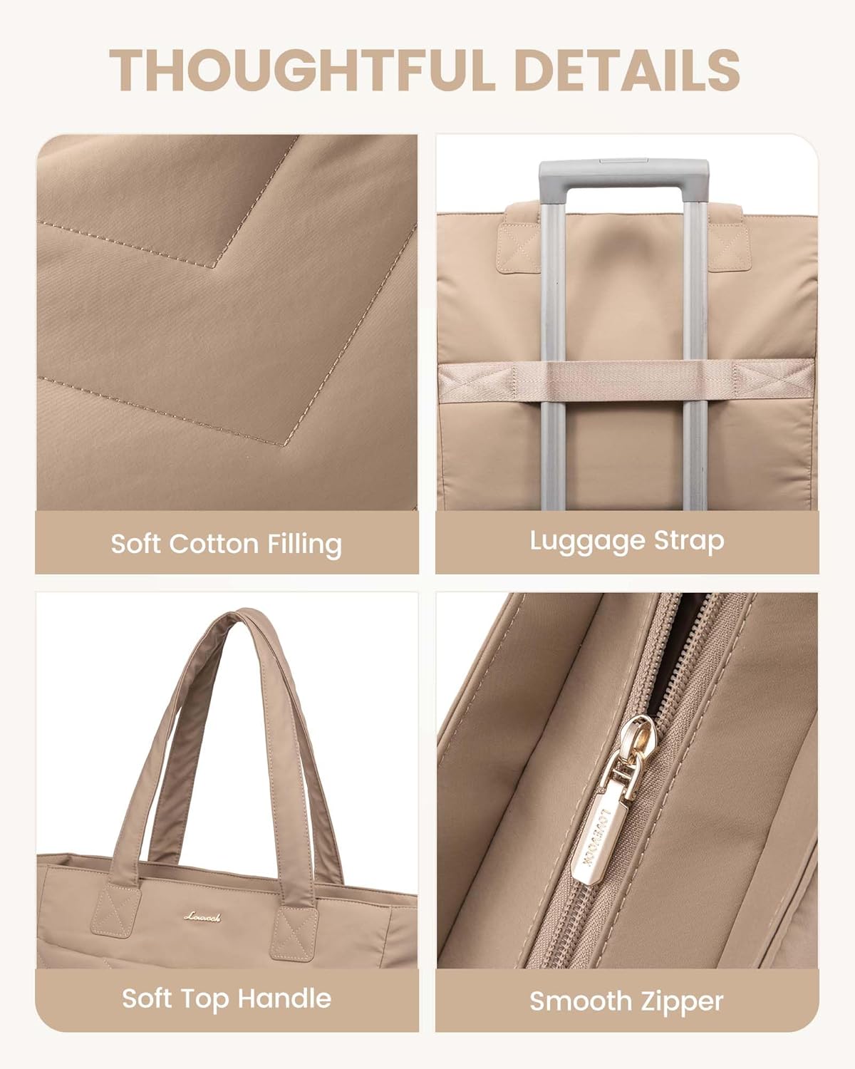 LOVEVOOK Tote Bag for Women, Puffer Work Travel Handbag with Zipper for Teacher Nurse, Quilted Cute Laptop Shoulder Gym Bag - Image 8