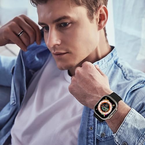 Miniatura 6 de Seizehe Correas deportivas compatibles con Apple Watch UltraUltra 2 Band 1.929 in 1.772 in 1.732 in 1.654 in para hombres, correas de silicona suave