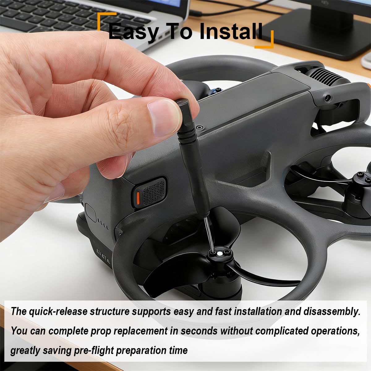 Hélices 3032S de Rechange pour Drone DJI Avata 2, Pales de Drone Pliables à démontage Rapide et à Faible Bruit, pièces et Accessoires pour Avata 2 avec vis et Tournevis (Noir)
