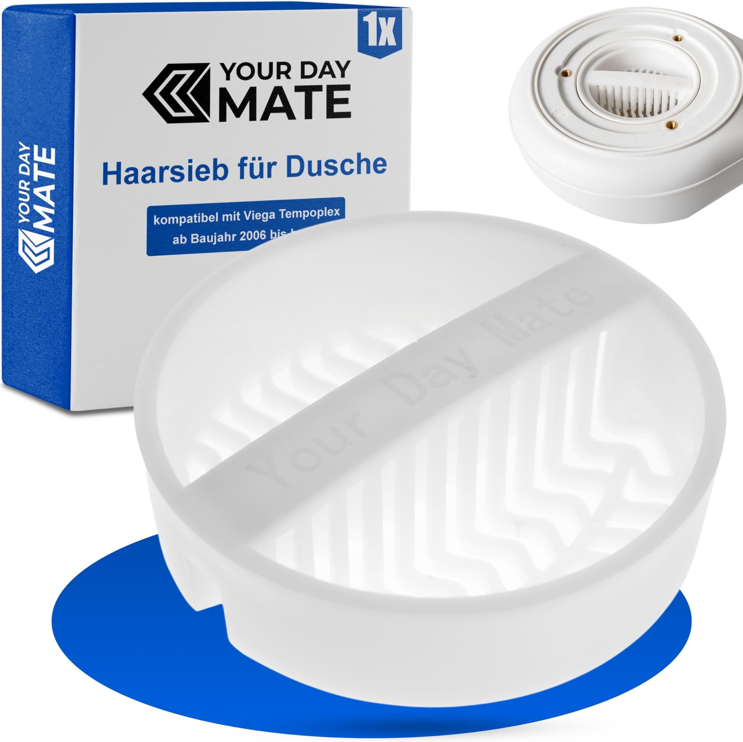 KOOBON Filtre à cheveux + tuyau plongeur pour douche Compatible avec bonde d