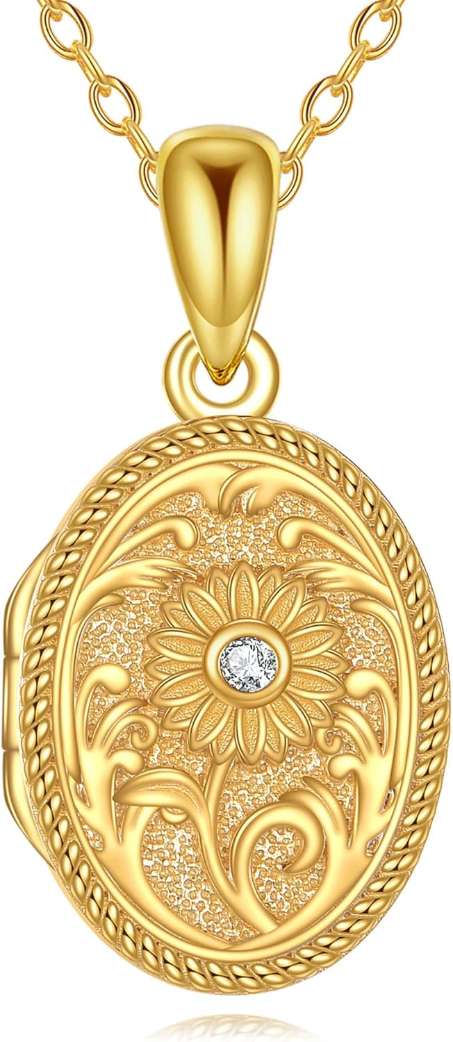 Seashell Locket Necklace 925 Sterling Silver That Holds Pictures Sea Shell Photo Locket Pendant Necklaces Nautical Beach Seashell jewelry for Women