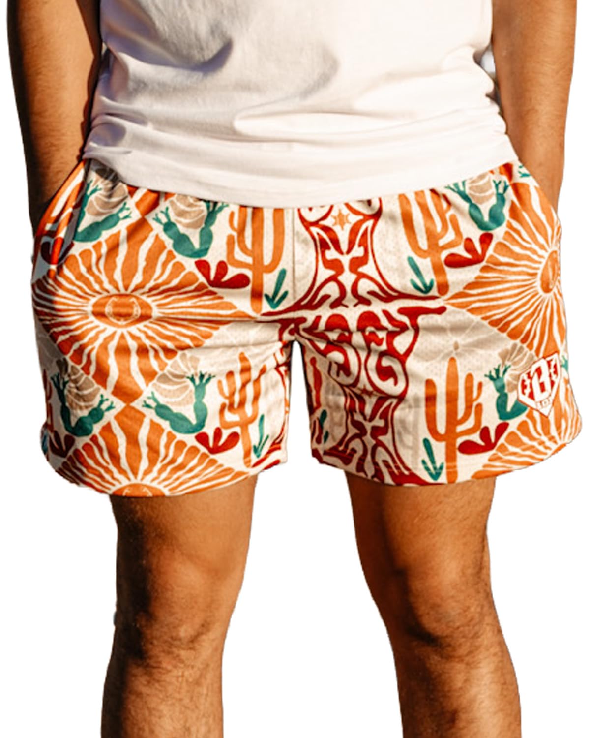 BL101 Adult Outlaw Baseball Mesh Shorts for Men - Orange, Sizes S-2XL