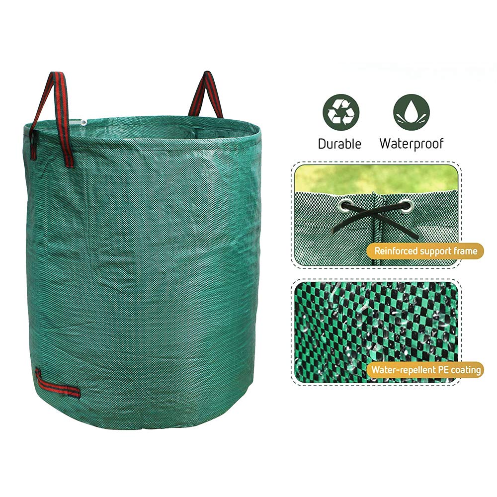 Vendeur pro 500L Sac Dechets Verts, PE Sac de Jardin, Sac Jardinage Dechets Réutilisable (4, 500L)