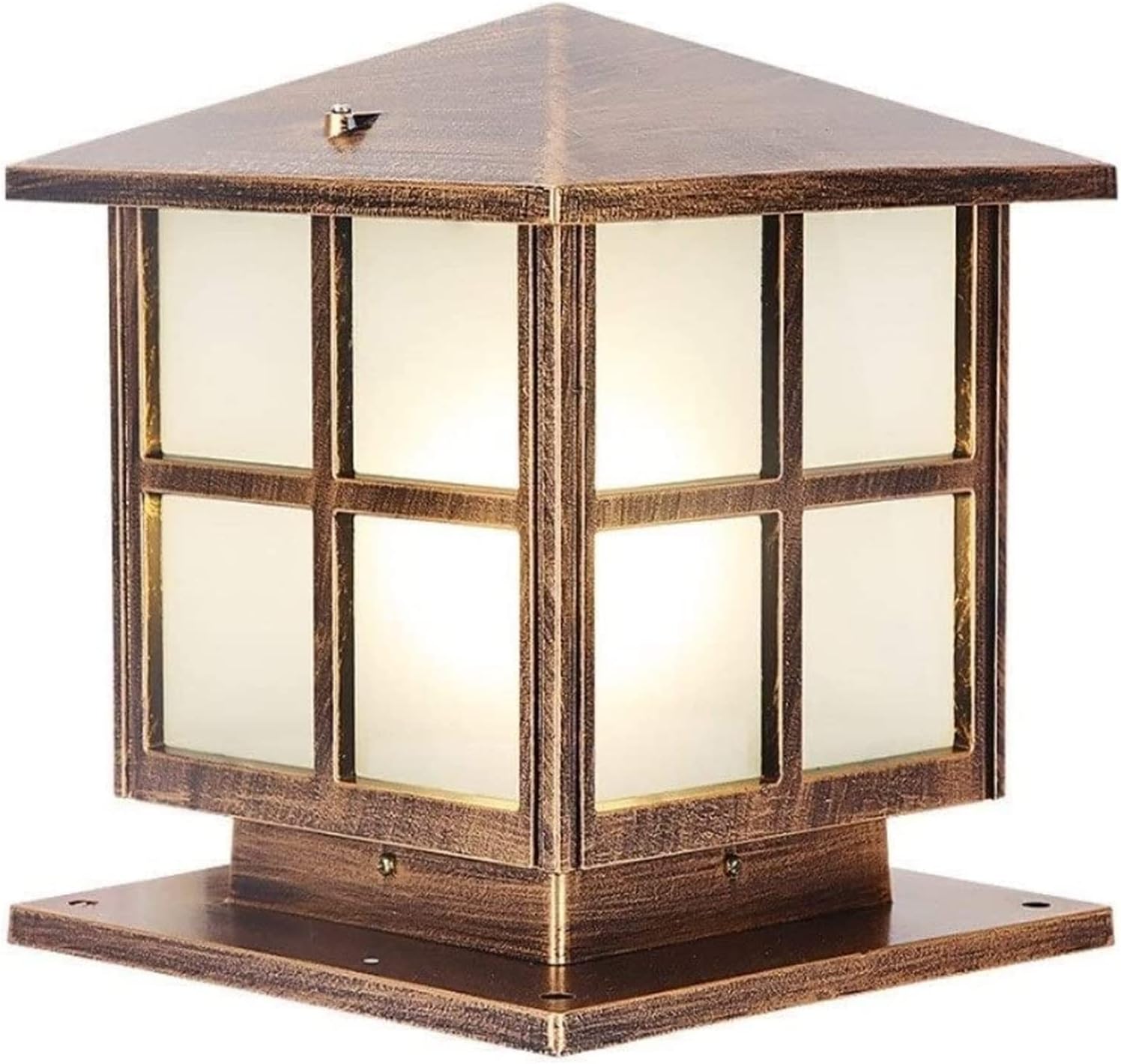 Wall Lamp Chinese Traditional Square Pillar Headlight American Column Outdoor Gate Villa Pool Terrace Fence Landscape Post Lights Lantern Waterproof IP65 Baytown LampE27 ( Color : 25x25cm , Size : Dol