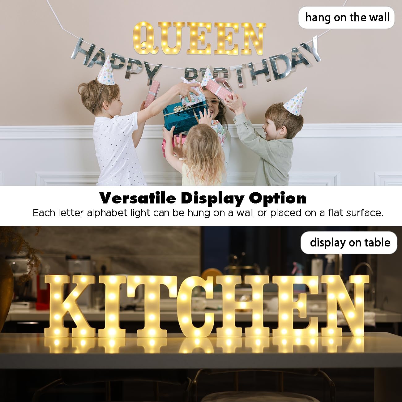 Small Led Marquee Letters, Light Up Letters, 8.58 Inch Led Letter Lights, Battery Powered Lighted Sign for Table, Party, Birthday, Christmas Decor (Letter T)