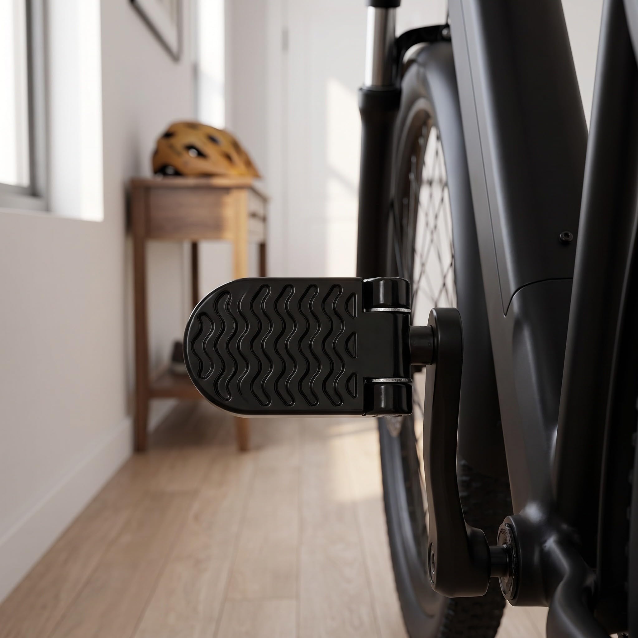 VOSAREA 2 Paia Lega di Alluminio Pedale Pieghevole per Bicicletta a Motore | Apertura 0,59 Pollici, Struttura Stabile e Superficie Antiscivolo, Nero, per Spostamenti Quotidiani e Salite