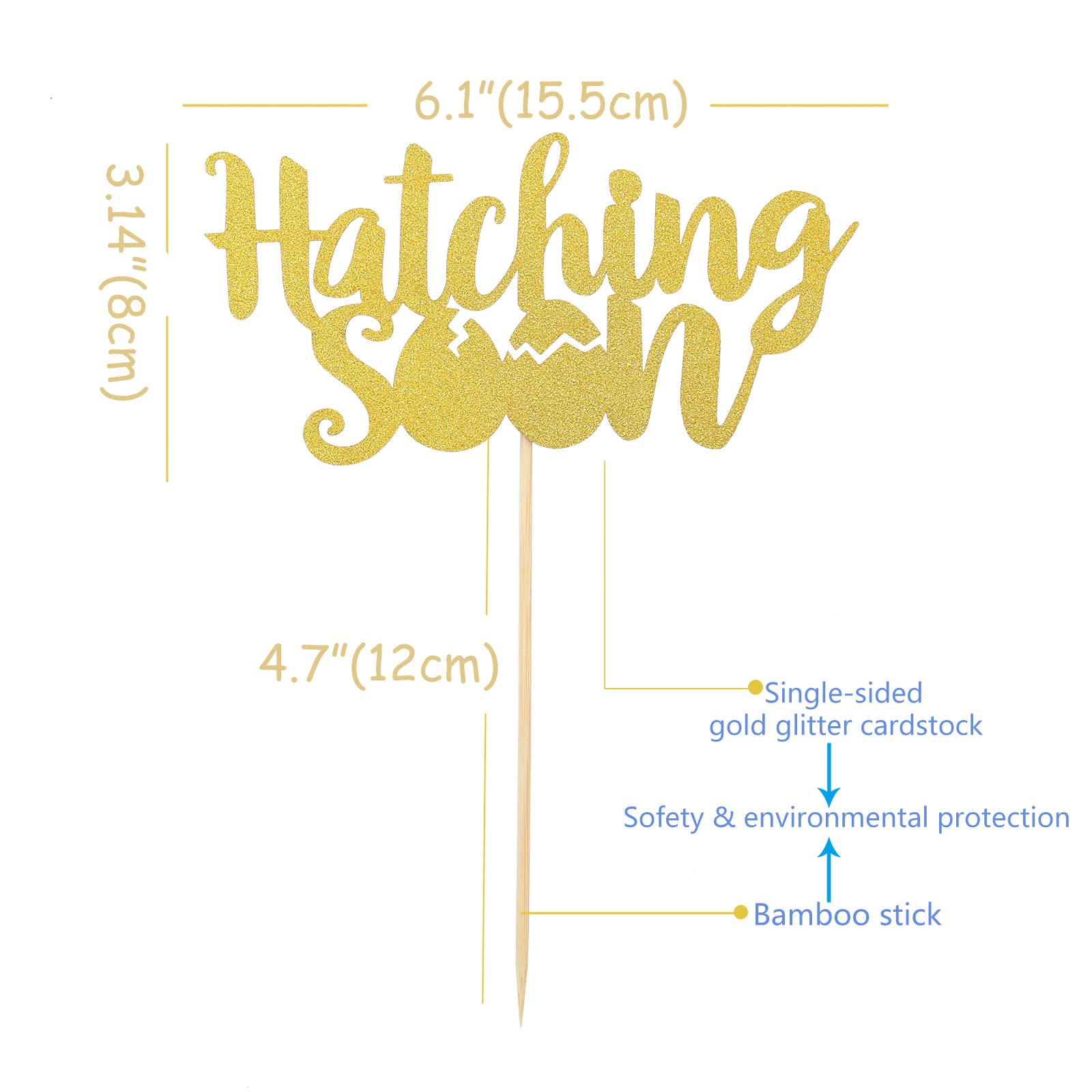 Hatching Soon Dinosaur Cake Topper - Baby Shower & Pregnancy Announcement Decor