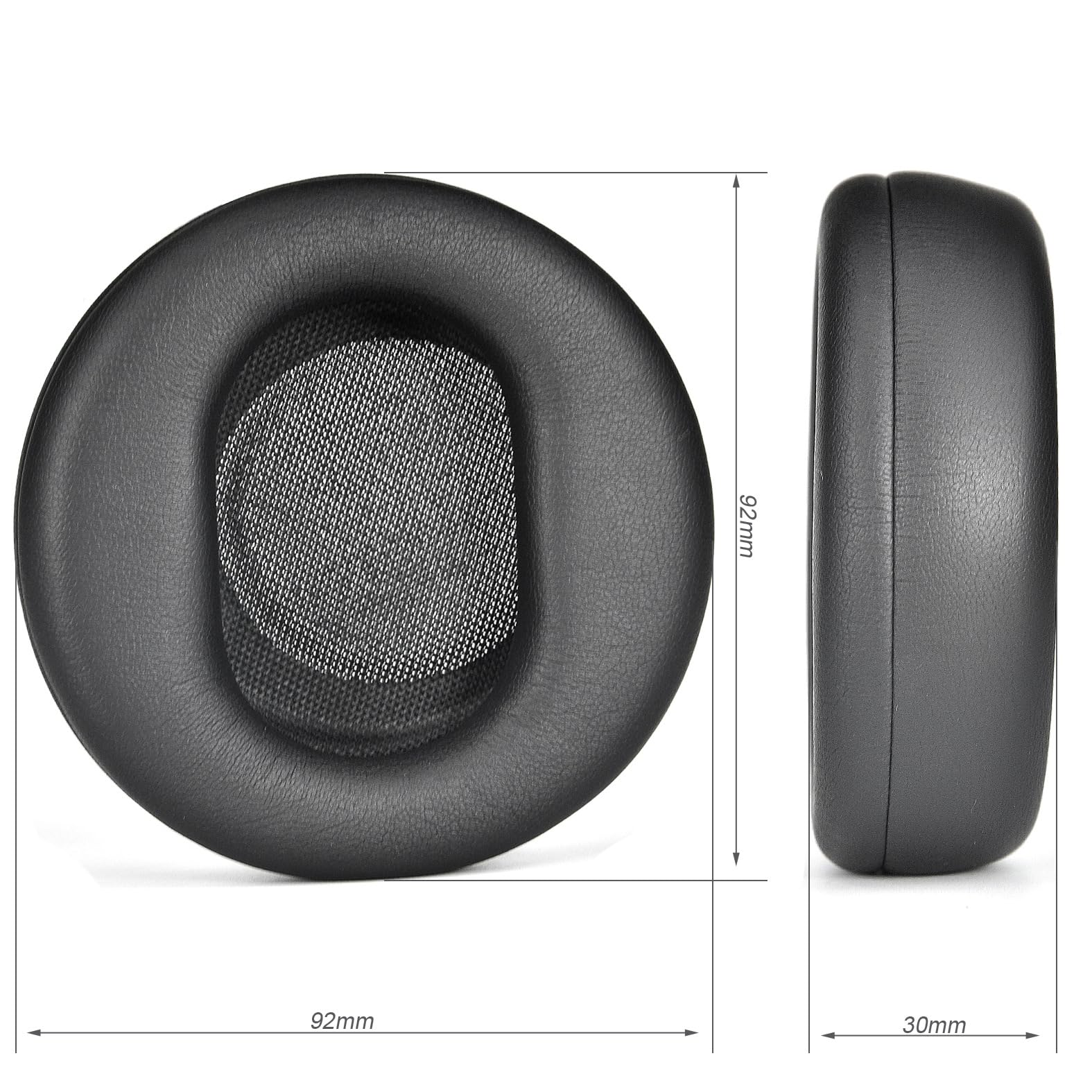 Levigo Almohadillas de repuesto para auriculares de piel proteica compatibles con Microsoft Surface 1/2, piezas de reparación de auriculares, almohadilla de esponja viscoelástica de alta densidad,