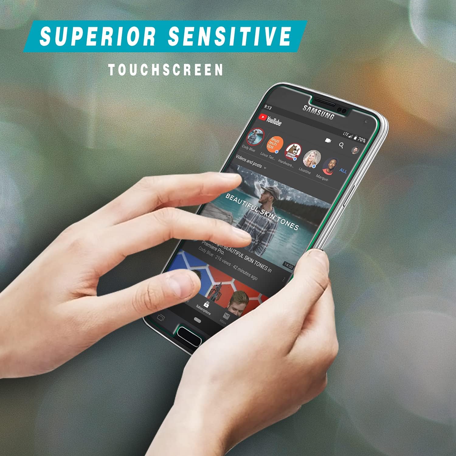 HPTech [2 Pack] Screen Protector for Samsung (Galaxy S5) Tempered Glass, Anti Scratch, Bubble Free