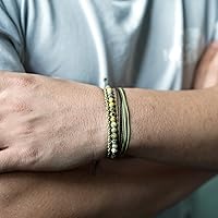 Vista 32 de Handmade Natural Stone Beaded Healing Bracelet Gift for Men Adjustable Rope String Bracelet (picasso jasper, Adjustable)