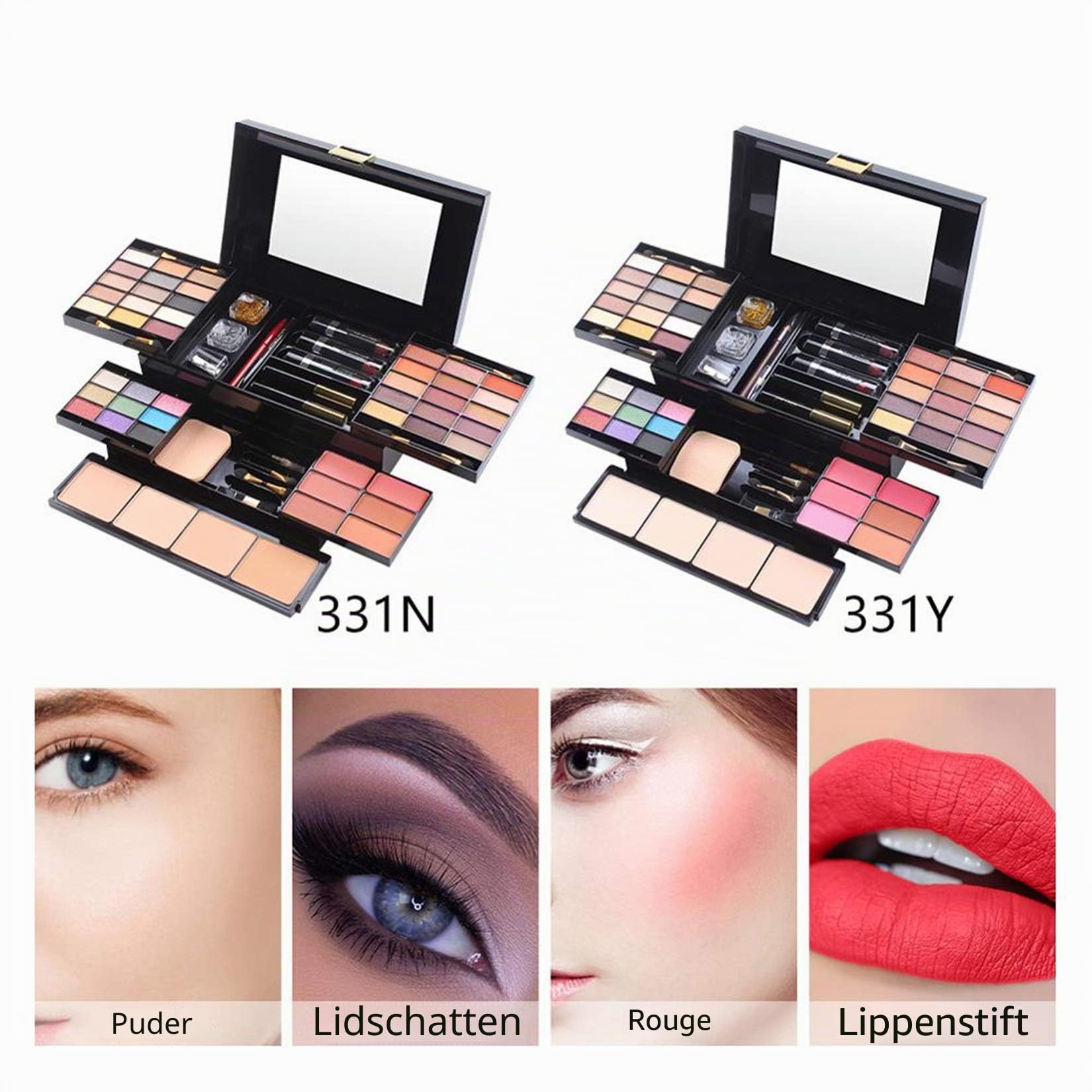 FantasyDay 54 Farben Multifunktions Exquisite Kosmetik Geschenkset Makeup Schmink Kit für Gesicht, Augen und Lippen - Paletten Schminkkoffer mit Lidschatten Palette, Lippenstift, Rouge, Mascara