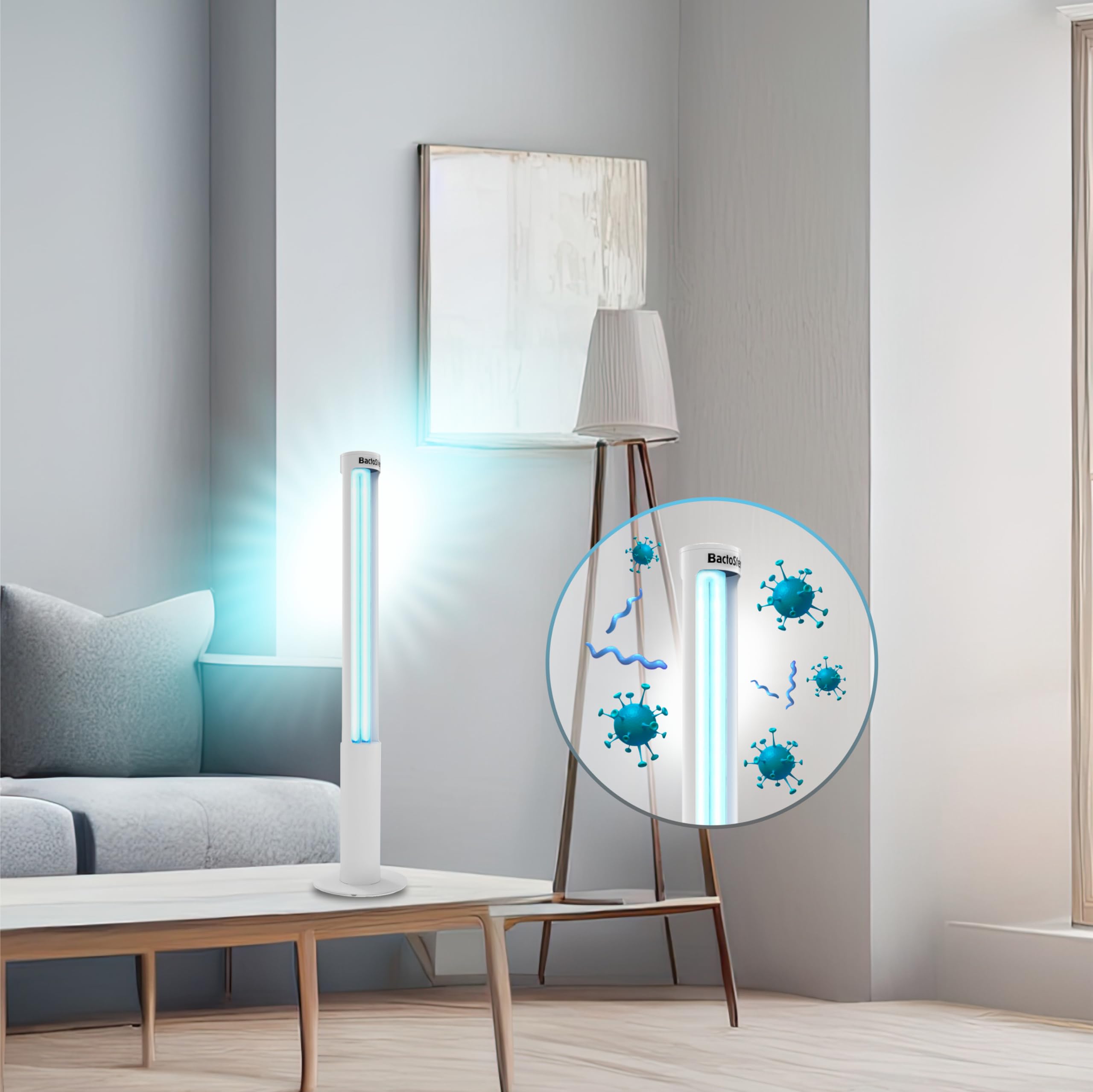 Lampada UV Germicida 360° U60 RC-TIMER +100% 60W Senza Ozono con Telecomando e Timer - Sterilizzatore UV a Luce Ultravioletta 254nm, Lampada al Quarzo 9.000h, Antivirus per Casa, Ufficio