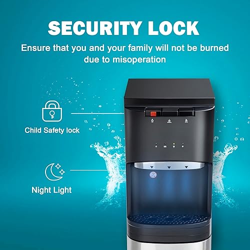 Miniatura 5 de Euhomy Dispensador de agua de carga inferior autolimpiante, con luces UV, enfriador de agua de acero inoxidable para el hogar, oficina, sala de