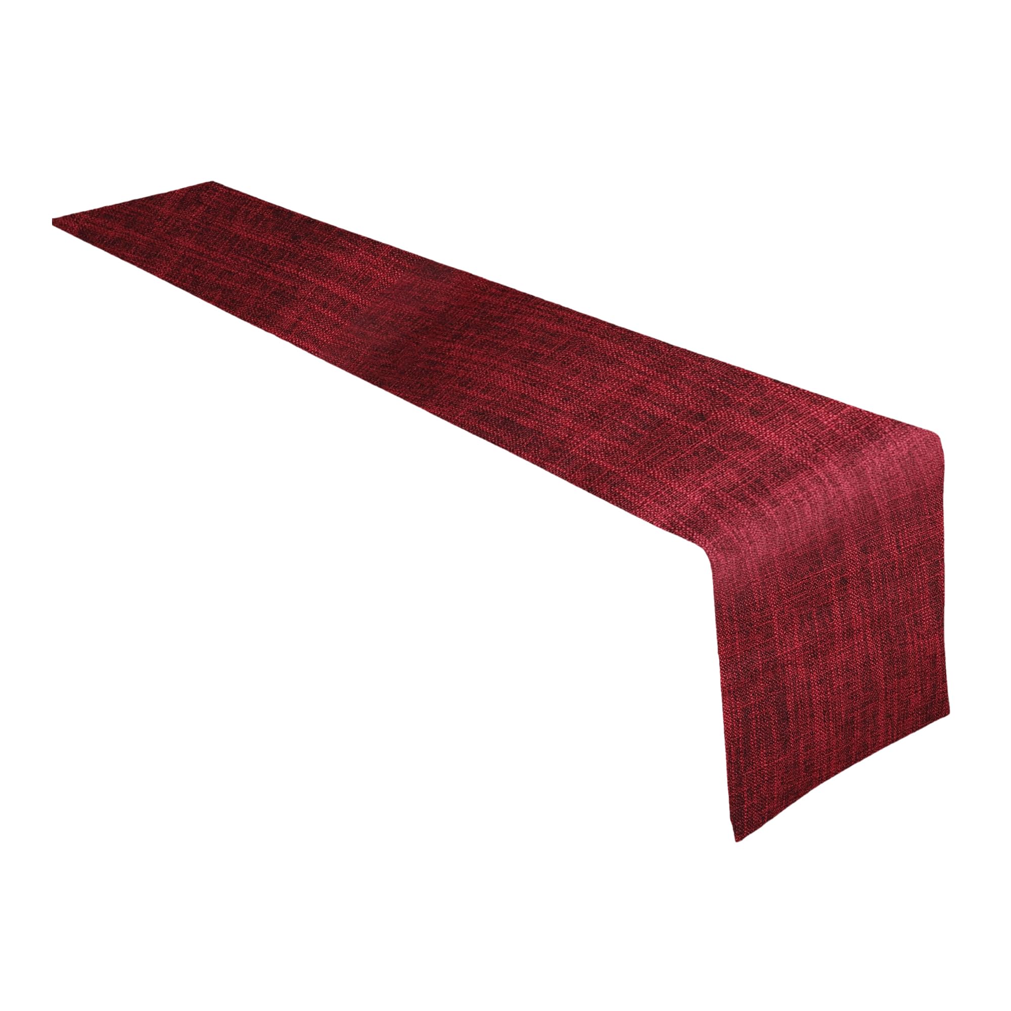 Mantel de lino burdeos de alta calidad textil 180x30cm lavable para decoracion elegante de mesas