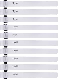 10 Pcs Versatile Hook and Loop Securing Straps Tie Downs Fastening Stabilizer Straps (1''x24'') (White)