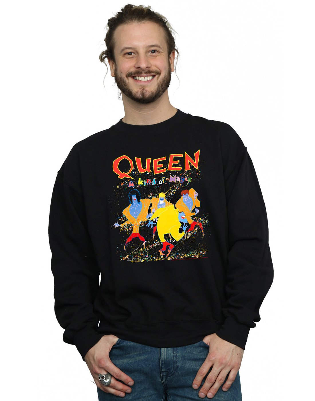 Absolute Cult Men's Black Queen A Kind Of Magic Sweatshirt XXX-Large