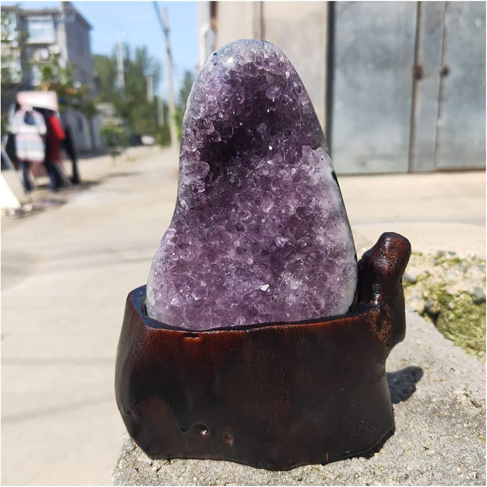 Amethyst Rough Stone Uruguay Stein Amethyst Geode Kristall Quarz Cluster Home Decor Display Amethyste (Size : 800-900g)