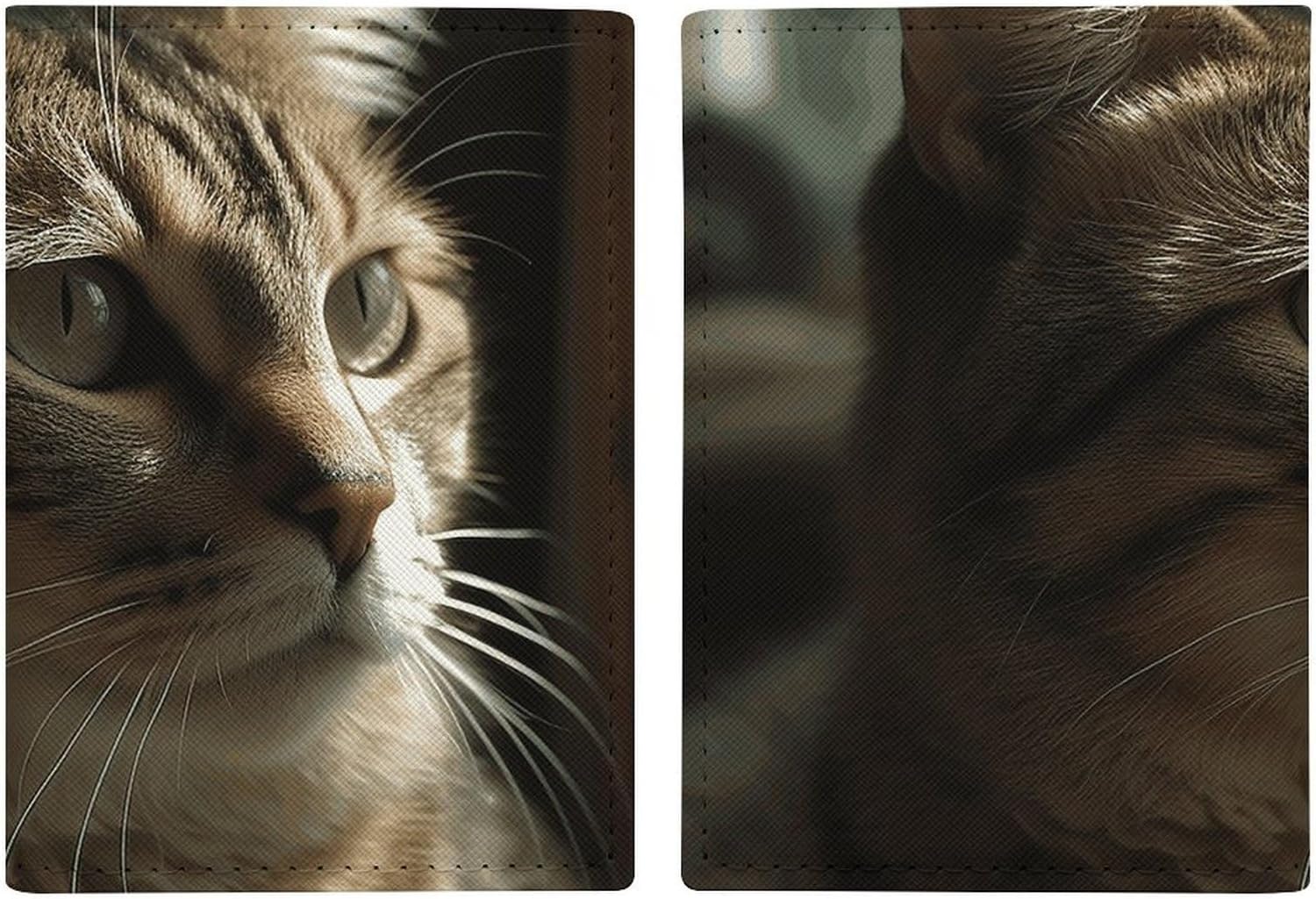 Travel Wallet Leather Passport Holder Covers Case Passport Book Holders Tabby Cat Protector Case Travel Essentials for Women Men