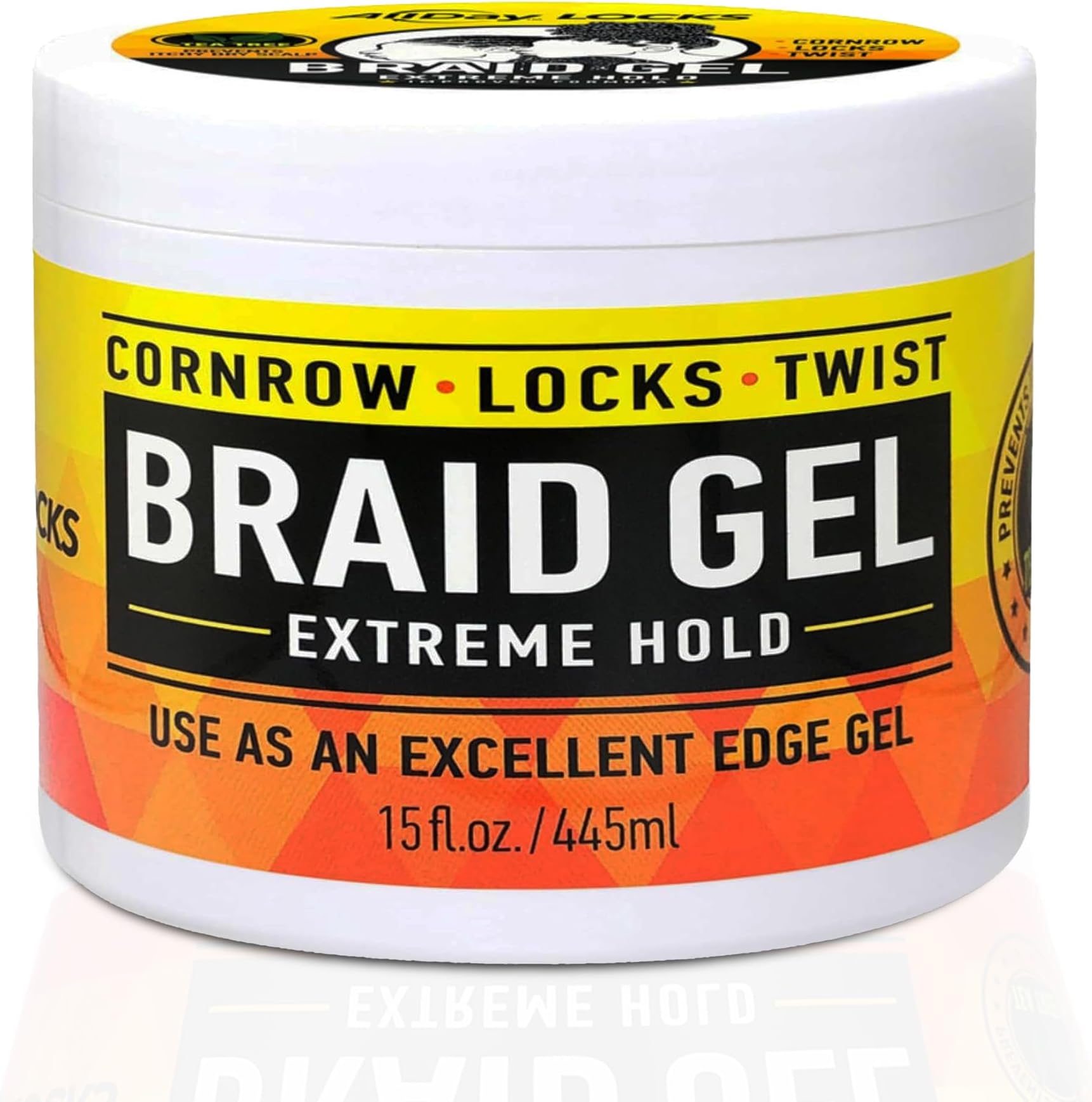 AllDay Locks Braid Gel Extreme Hold - Braiding Gel for Cornrows, Locks, & Twisting, Moisturizing Edge Control for Women and Men, Natural Formula for Extreme Hold - 15 oz Jar