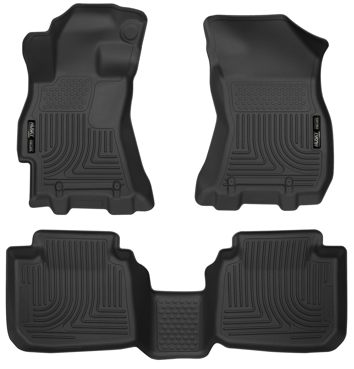Husky Liners Weatherbeater | Fits 2015-2019 Subaru Legacy/Outback, Front & 2nd Row Liners - Black, 3 pc. | 99671